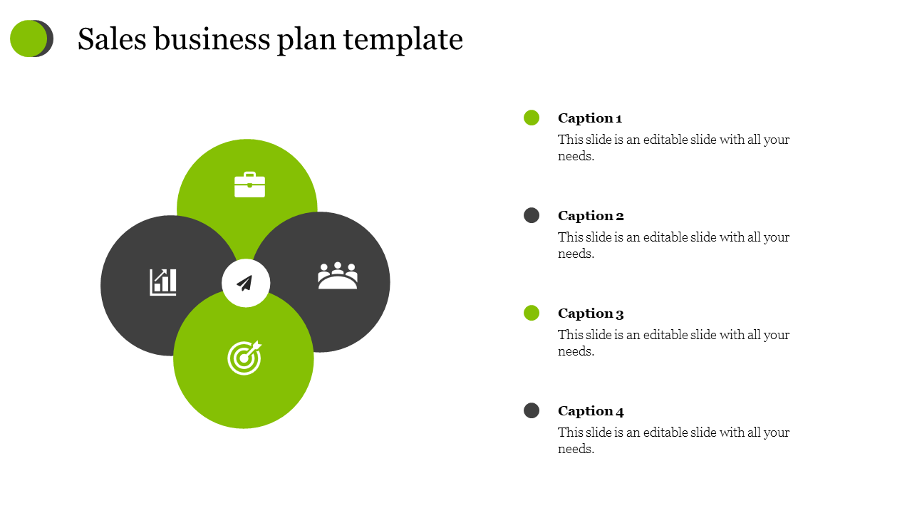 Awesome Sales Business Plan Template With Four Node